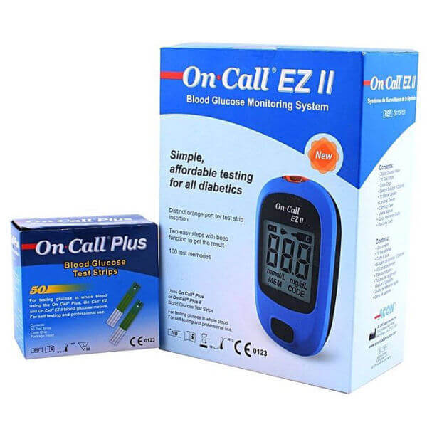 On Call EZ  Blood Glucose Test Meter  On Call Plus ("used" like new) with 25 test strips. 