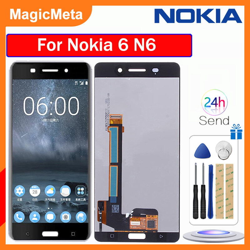 MagicMeta For Nokia 6 N6 TA-1021 LCD Display Touch Screen Digitizer Assembly Replacement Parts For Nokia6 TA-1033 TA-1025 5.5" Screen. 