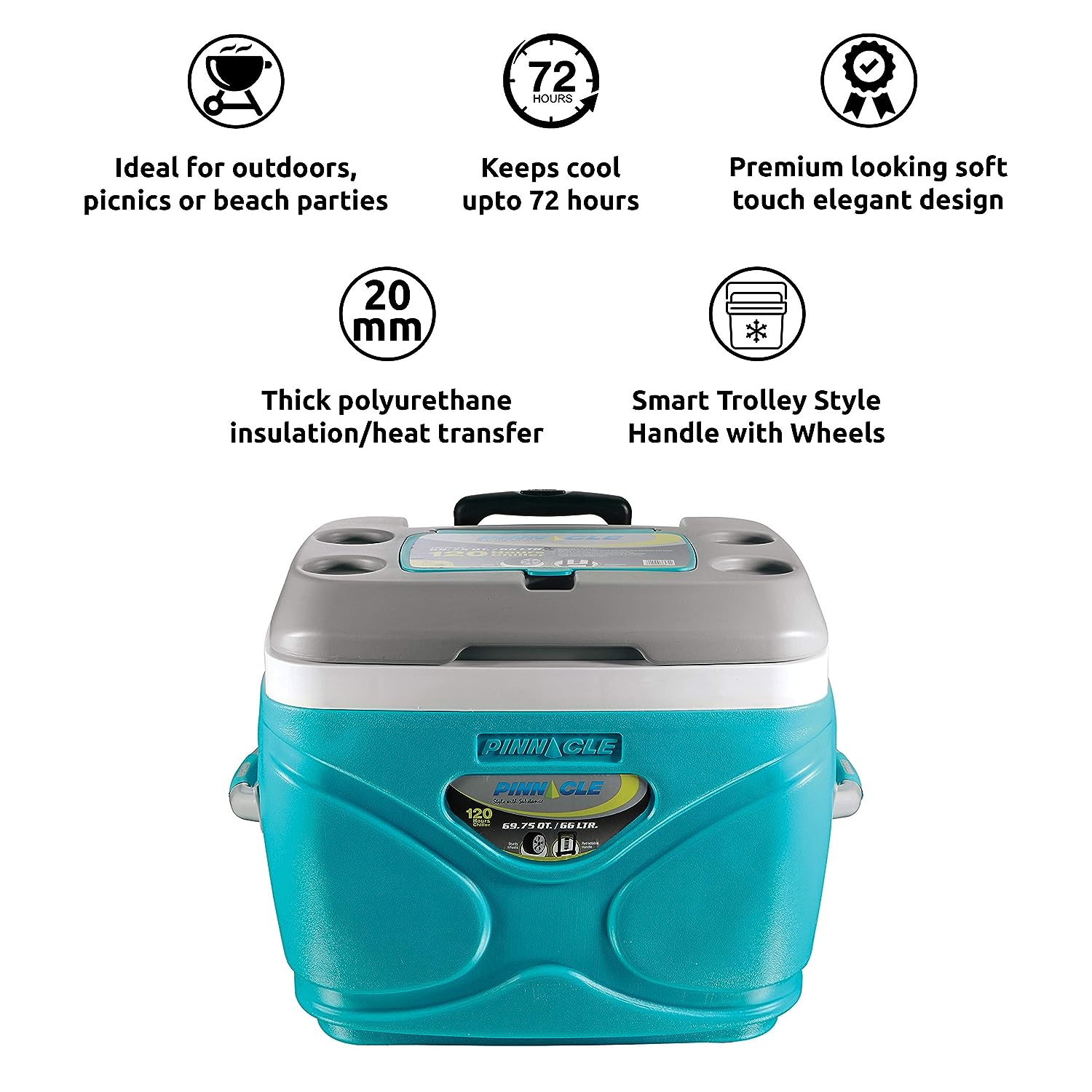 Pinnacle Prudence Cooler Box With Wheels 30 Litres – TPX3007. 