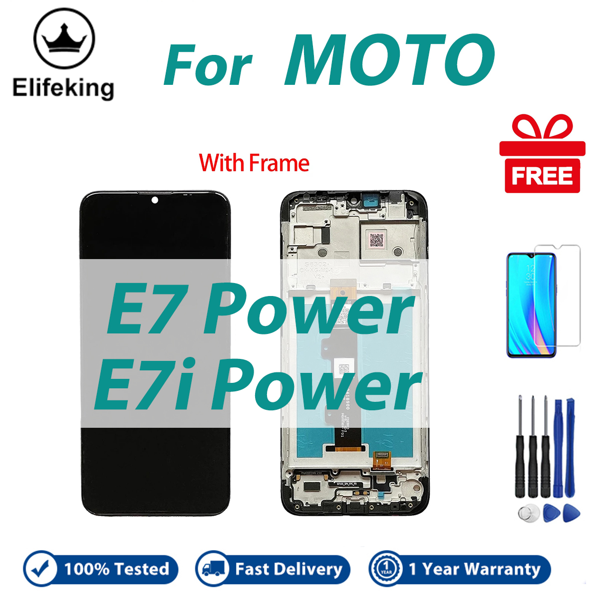 LCD With Frame For Motorola Moto E7 Power E7i Power Display Touch Screen Digitizer Assembly Replacement Parts