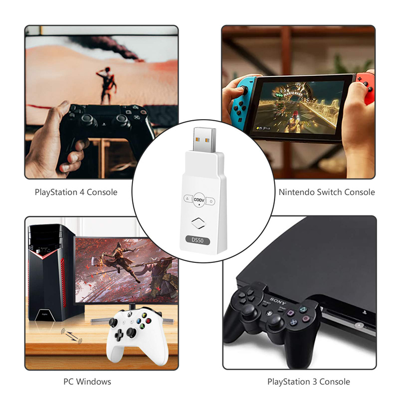 Coov Ds50 Wireless Bluetooth Controller Converter for Switch Windows Ps4 /ps3 Console Support Ps5 Dualsense Controller Adapter. 