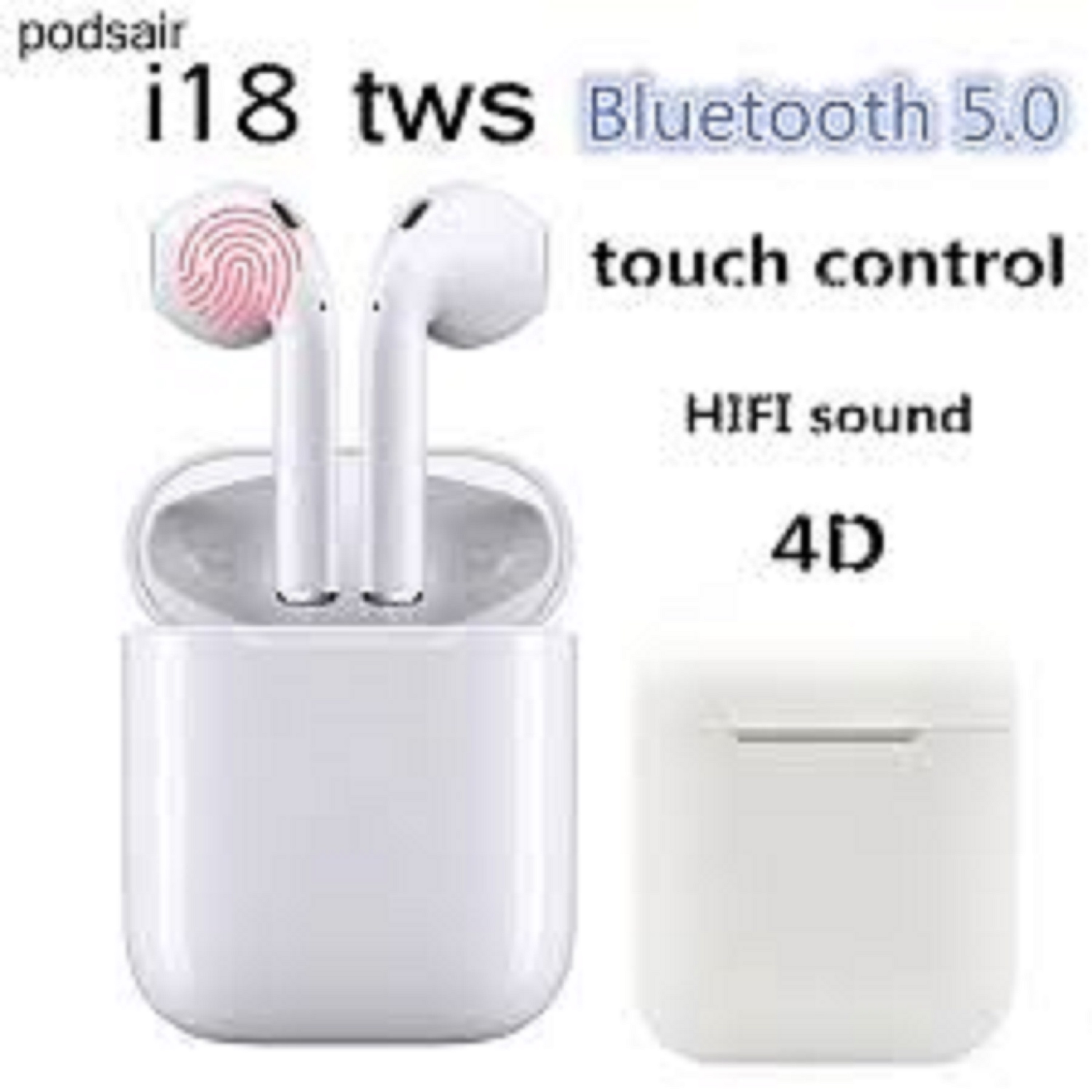 i18 Tws Bluetooth V5.0 TWS Earphone Pop-up Window Auto Pairing Wireless Stereo. 