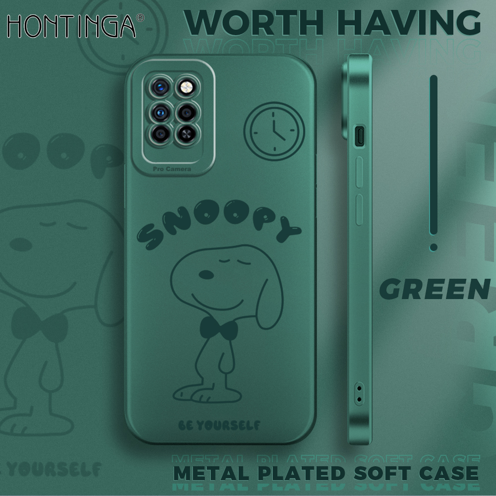 Hontinga for Infinix Note 10 Pro / Note 10 Pro NFC Back Cover Frosted Plating Lovely Cartoon Covers Thin Soft Silicone Mobile Phone Case