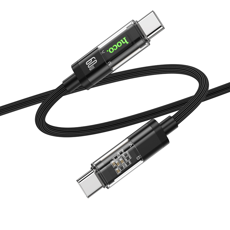 Hoco U116 Transparent Discovery Edition 60W Charging Data Cable for Type-C to Type-C. 