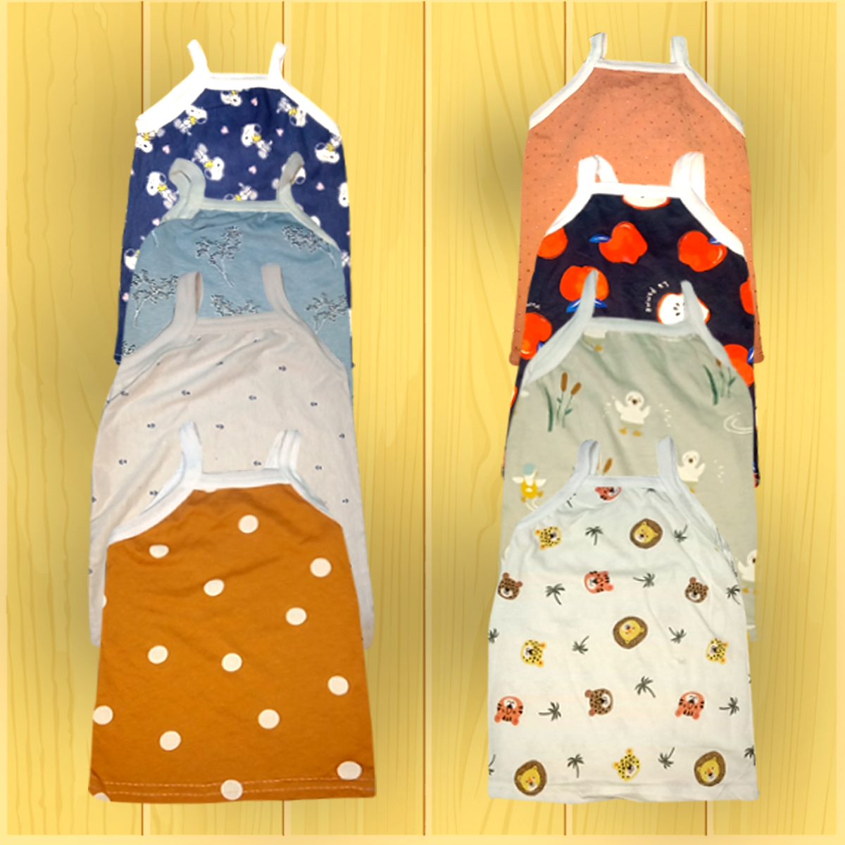 8 Pieces MultiColor Printed Singlet / Tank Top for girls by any color. 