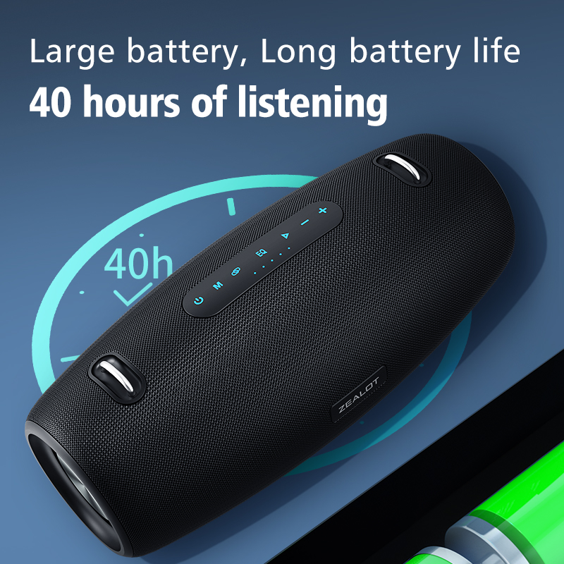 Zealot S67 Wireless Speaker WithShoulder Strap,Outdoor,Waterproof,Portable Speaker with Loud Stero and Booming Bass,40H Playtime. 