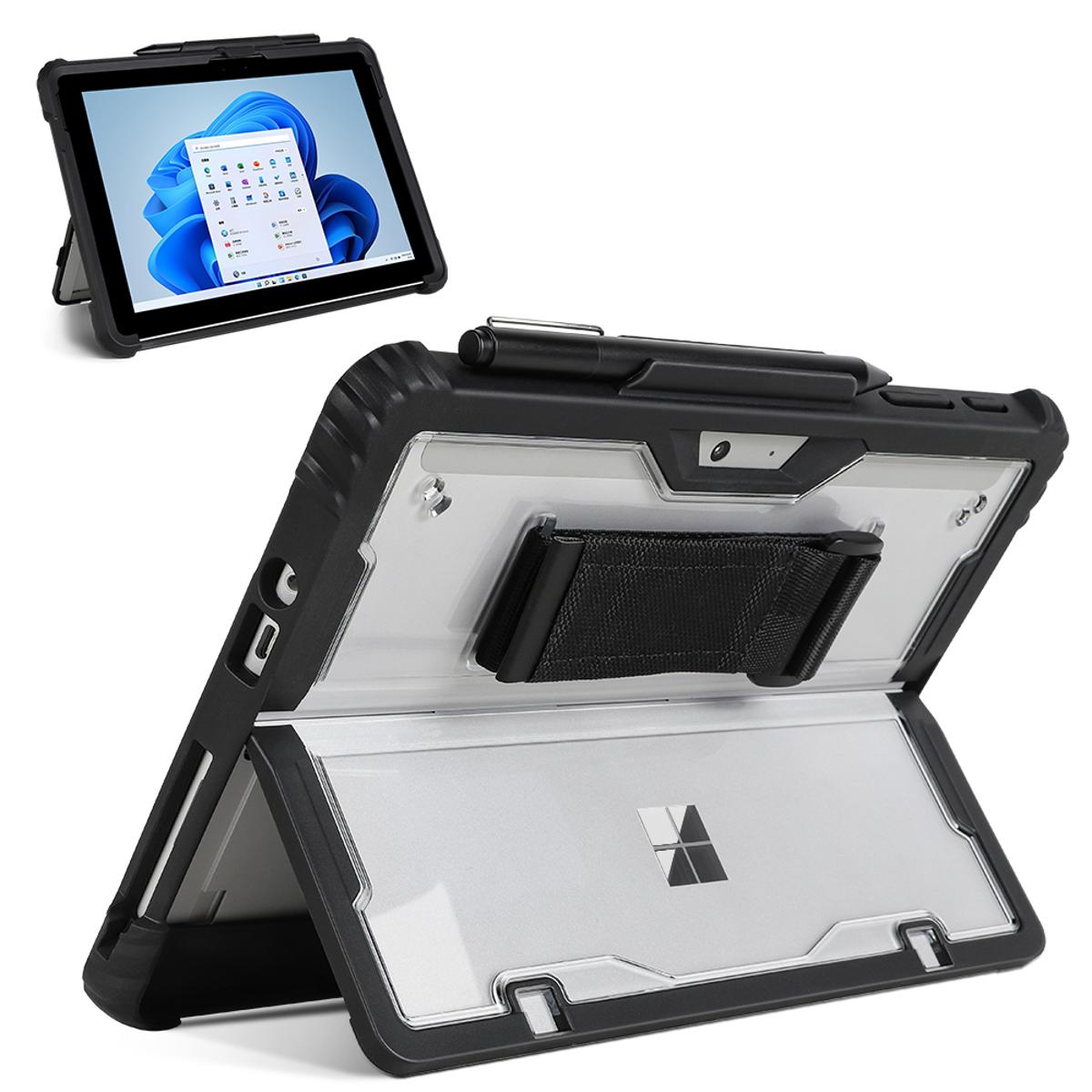For MicroSoft Surface Go 1 / 2 / 3 Acrylic Transparent Hand Strap Laptop Case