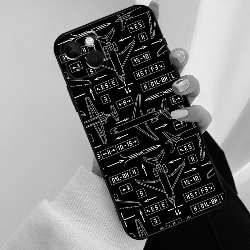 Aviation Aeroplane Pilot Cockpit Phone Case For iPhone 11 12 13 14 15 Pro XS Max Mini Cover For iPhone X XR 7 8 Plus Back Case. 