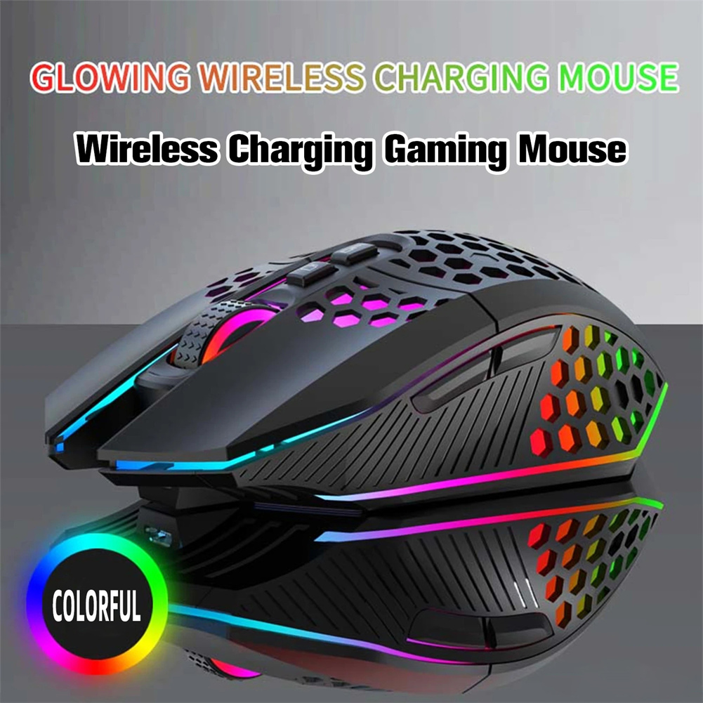 Wireless Mouse, Lighting Ergonomic Wireless Mouse, 2.4GHz USB Cordless Mouse, 1600DPI 500MAH Rechargeable Wireless Mouse For Computer Laptop PC. 