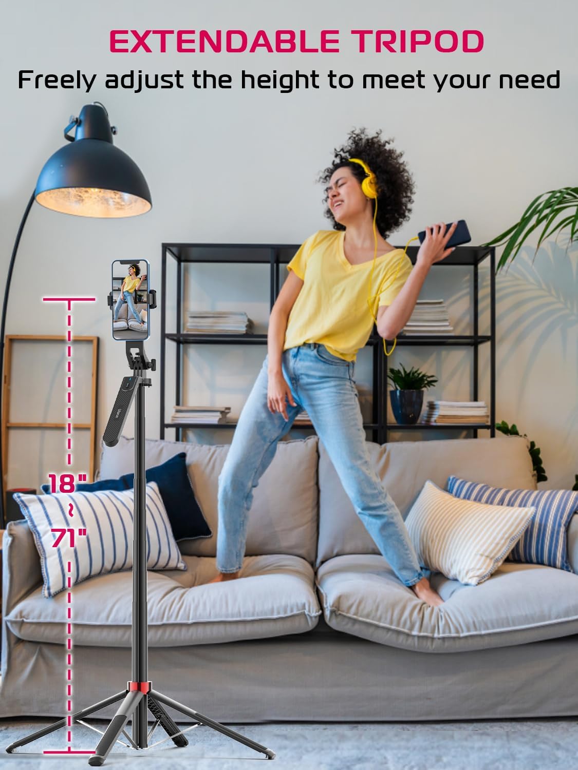 Ulanzi MA09 Bluetooth Remote Control Selfie Stick For GoPro Or Smartphone. 