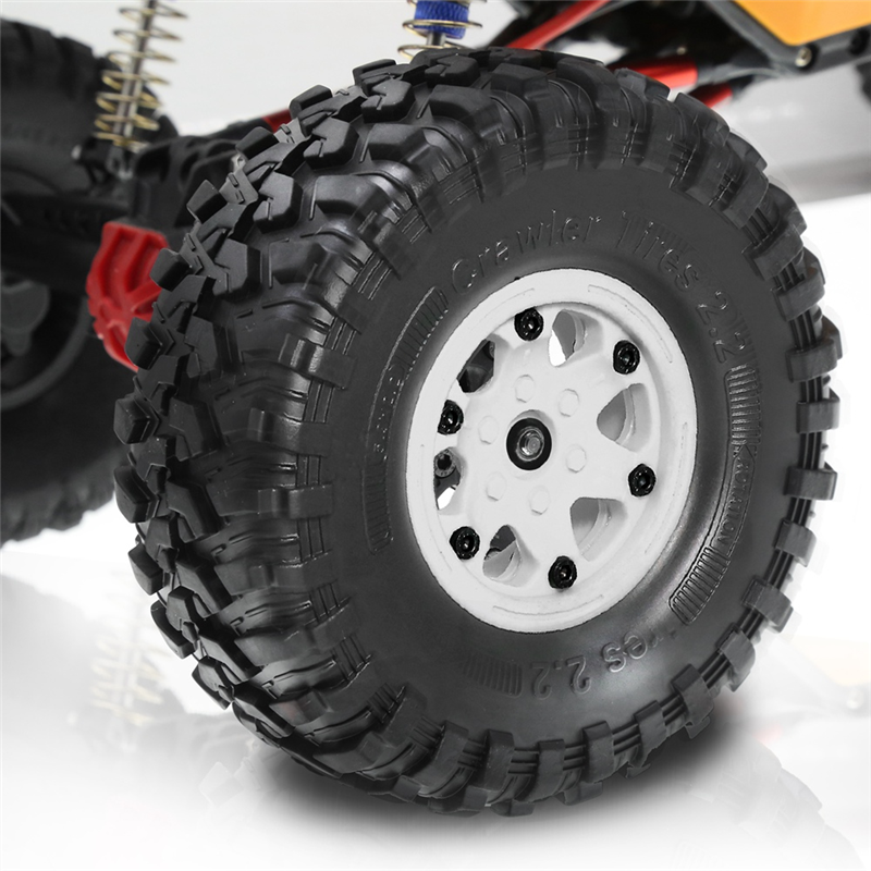 Tire Set for 1/10 RC Crawler Car Axial SCX10 Wraith RR10 Capra,Orange. 