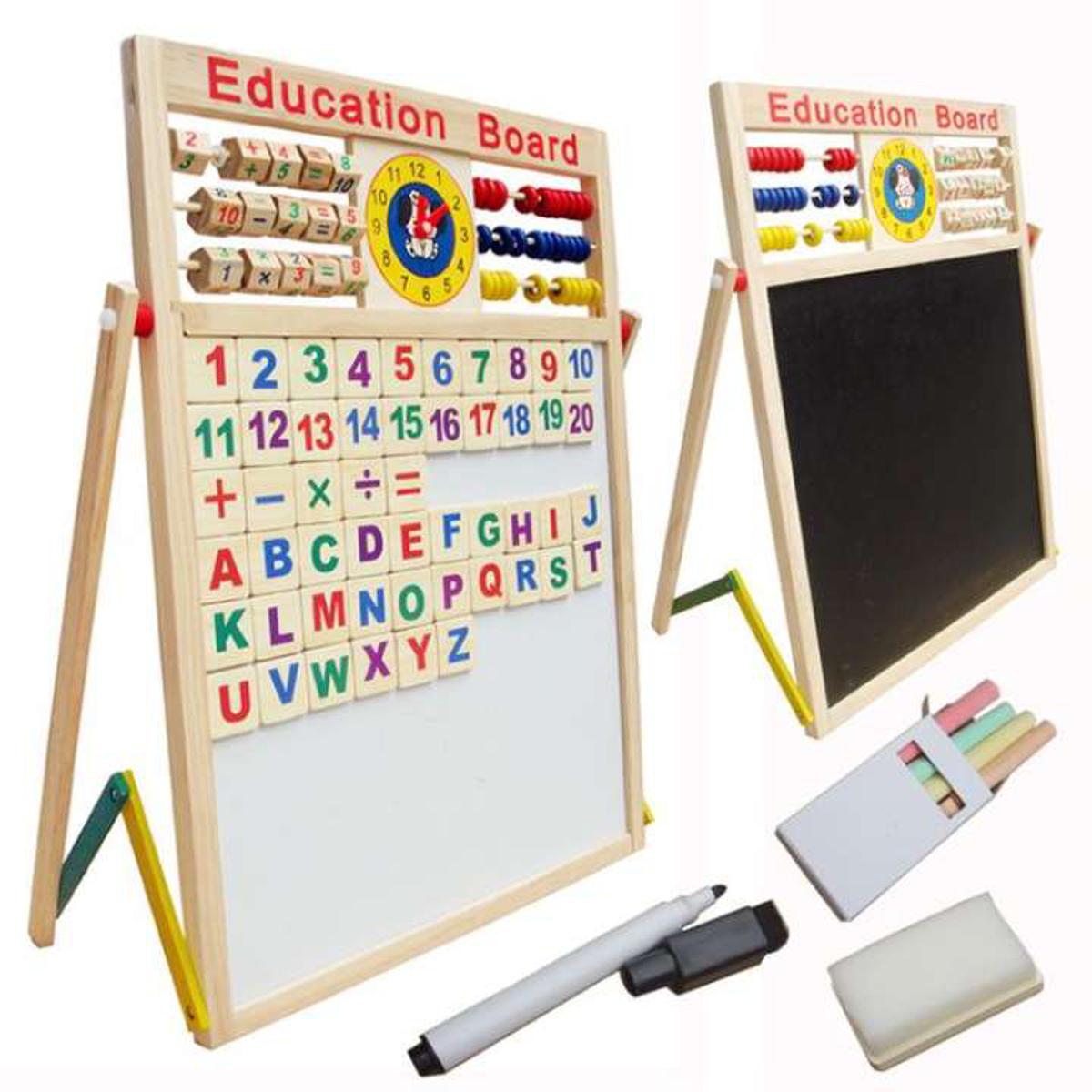 Writing Board Multipurpose Double-Sided Magnetic Wooden Writing Drawing Board