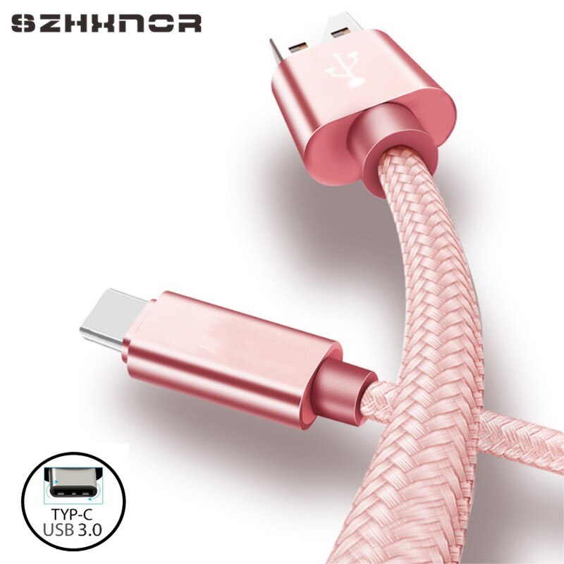 【happy one】Nylon USB Type C USB type-c USBs Faster Charging for Huawei p10 Samsung Galaxy A6 2021 SM-A600F A6 Plus SM-A605G. 