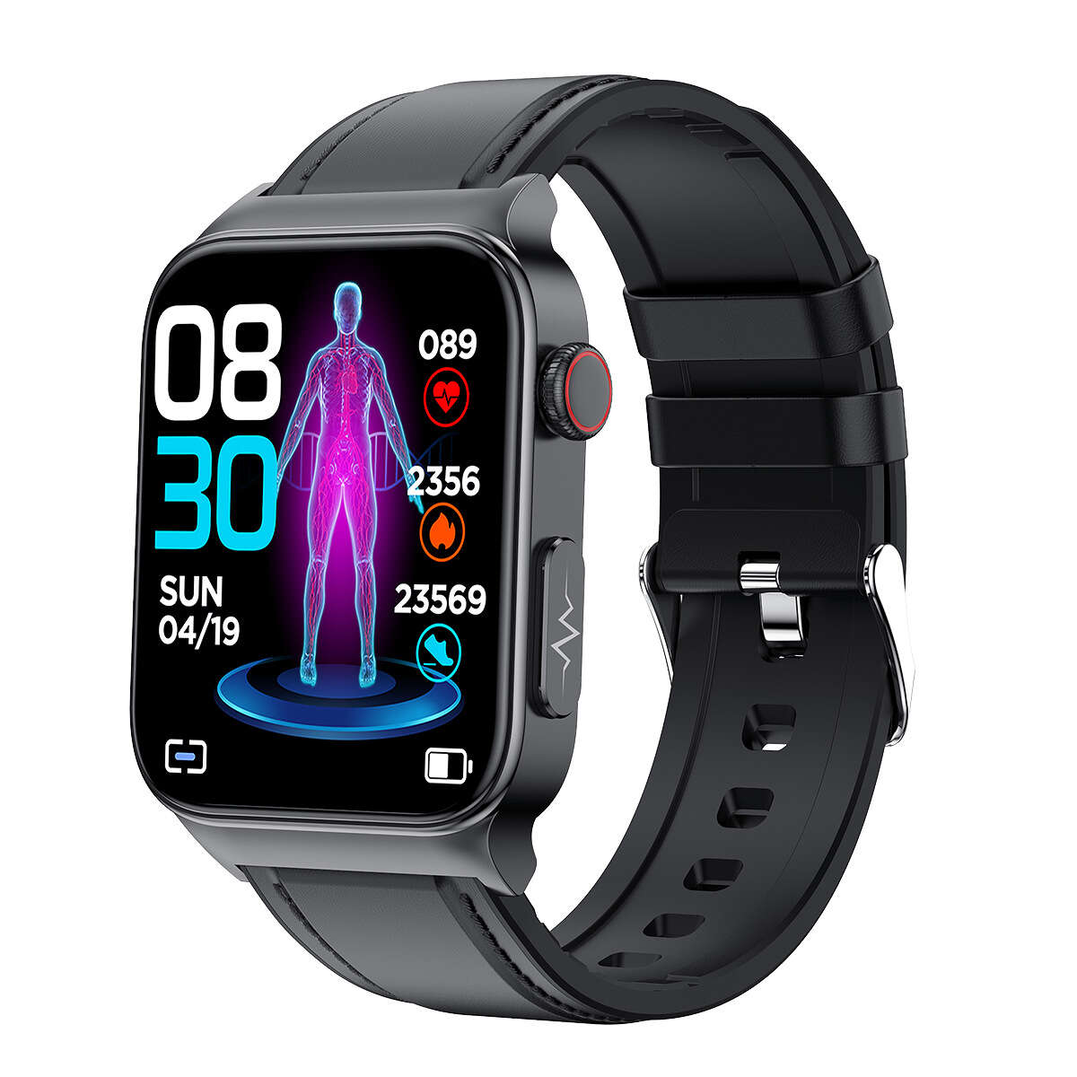 E500 smartwatch temperature, heart rate, ECG+PPG smart wristband sports watch high-definition display. 