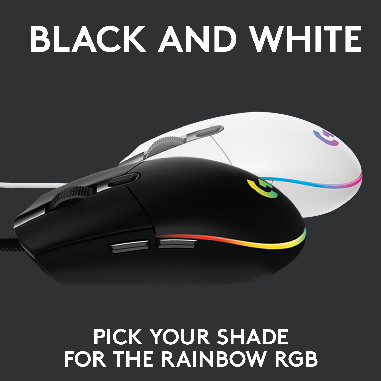 Logitech G102 Light Sync Gaming Mouse with Customizable RGB Lighting, 6 Programmable Buttons, Gaming Grade Sensor, 8 k dpi Tracking,16.8mn Color, Light Weight. 