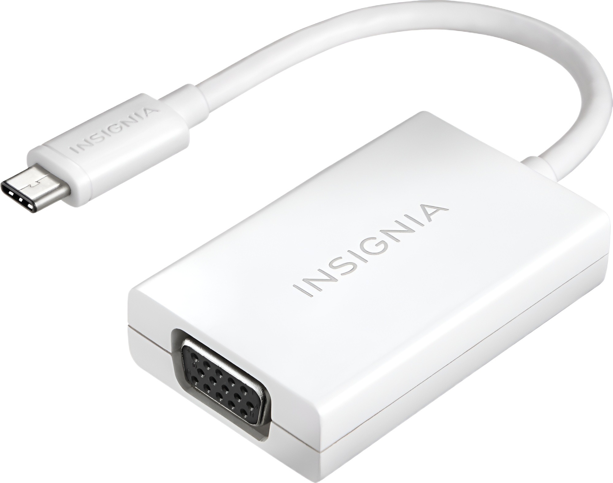 Insignia™ - USB Type-C-to-VGA Adapter - White. 