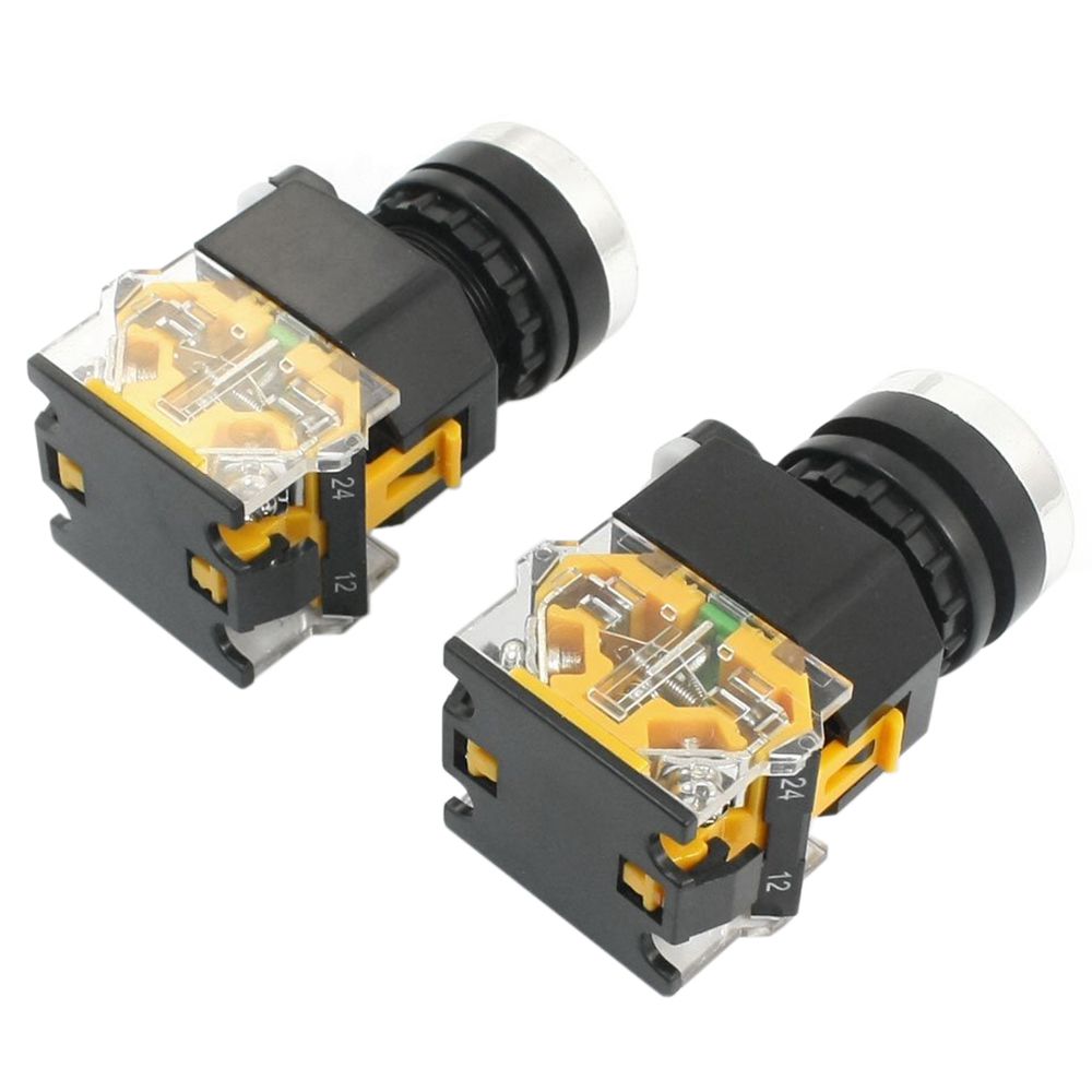 2pcs 22mm Mount 10A 380V DPST Red Green Momentary Push Button Switch. 