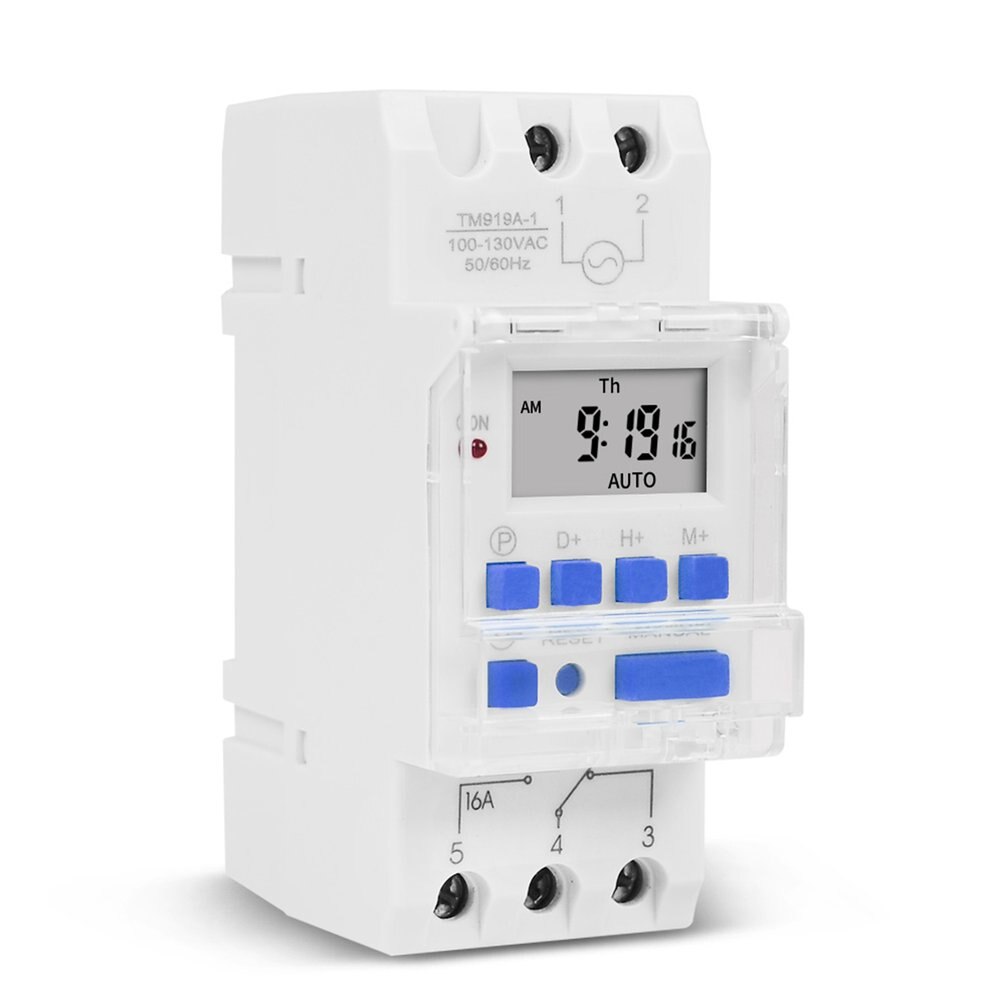 Din Rail Mount Digital Timer Switch Electronic Weekly 7 Days Programmable Time Controller  16A TM919A Timing Switch Relay. 