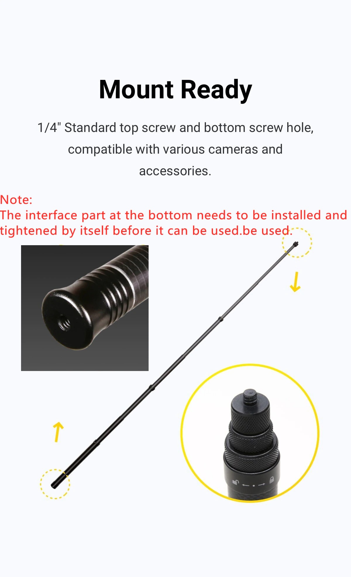 1.5/3 Meter Ultra-long Carbon Fiber Invisible Selfie Stick For Insta360 One X2 / R / X Lightweight Adjustable Selfie Stick. 