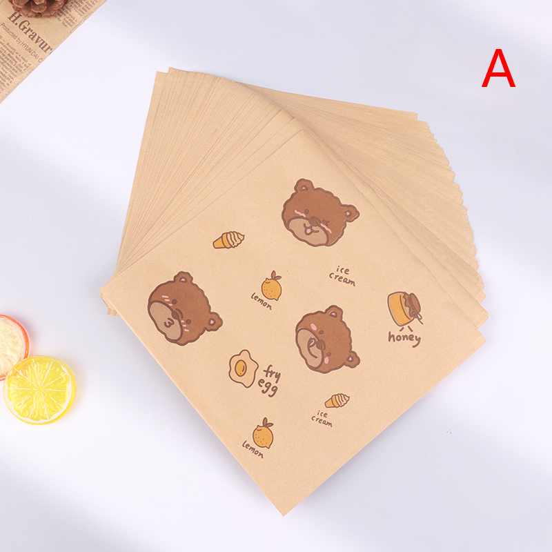 50pcs Sandwich Wrappers Air Fryer Paper Oil-proof Food Toast Bread Wrapper Hamburger Fries Paper Bag Baking Accessories