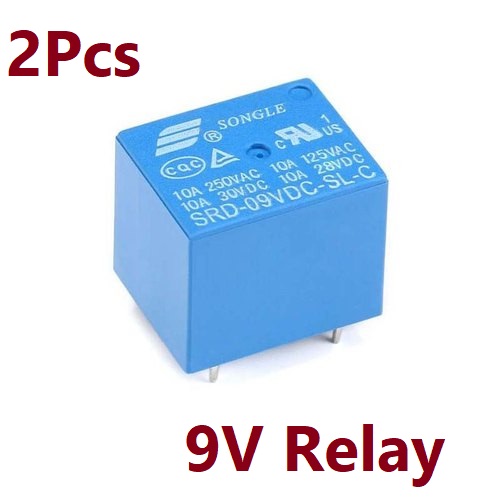 2Pcs- 9V Relay 9V Relay Switches DC 9V Relay 5 Pin 10A DC Coil SPDT Auto Universal Relay SRD-09VDC-SL-C PCB Mount Power Relay 9V Relay Switches 220V 10A. 