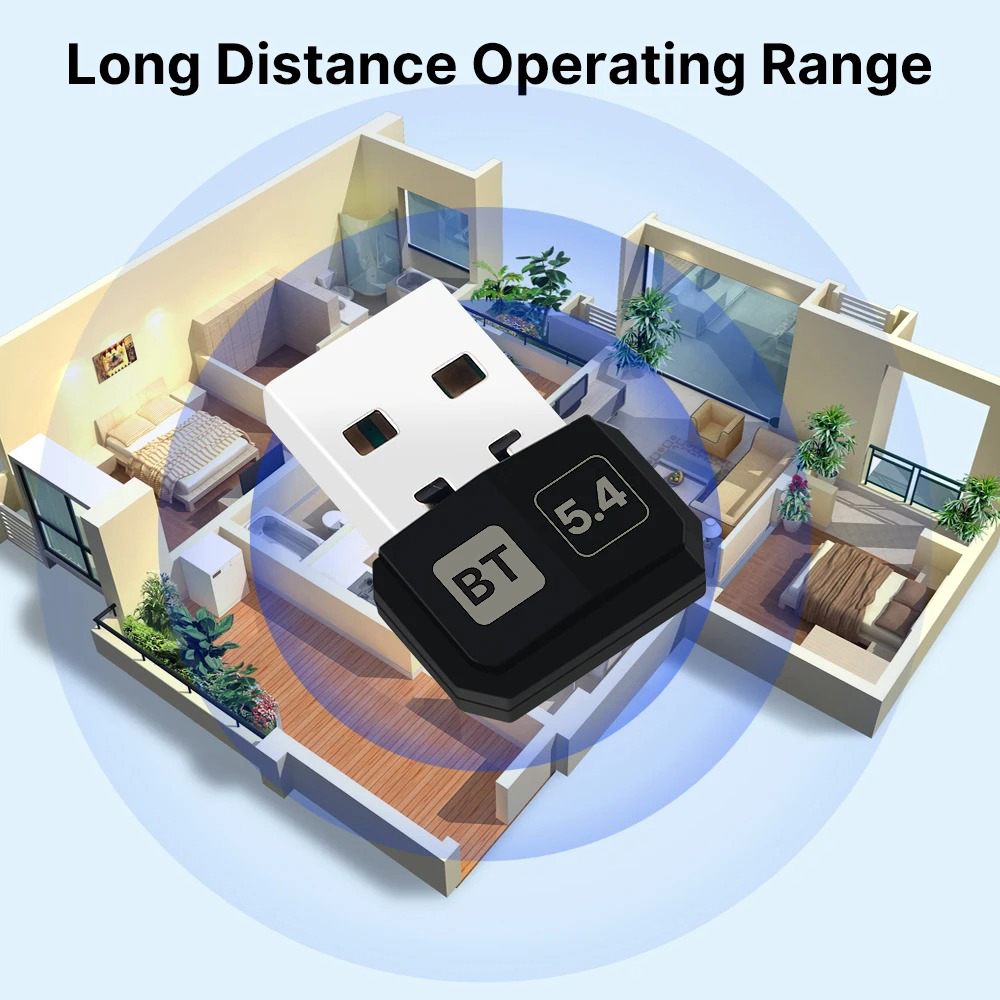 USB Bluetooth 5.4 Adapter Wireless Transmitter Receiver Dongle Adaptador for PC Laptop Mouse Keyboard Wireless Speaker Audio. 
