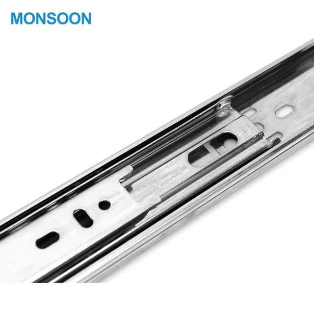 8" SS 3Part Drawer Slider (1set=2ps)Heavy Runners Ball Bearing Drawer Slides Rail Telescopic Metal Duty-MHN. 