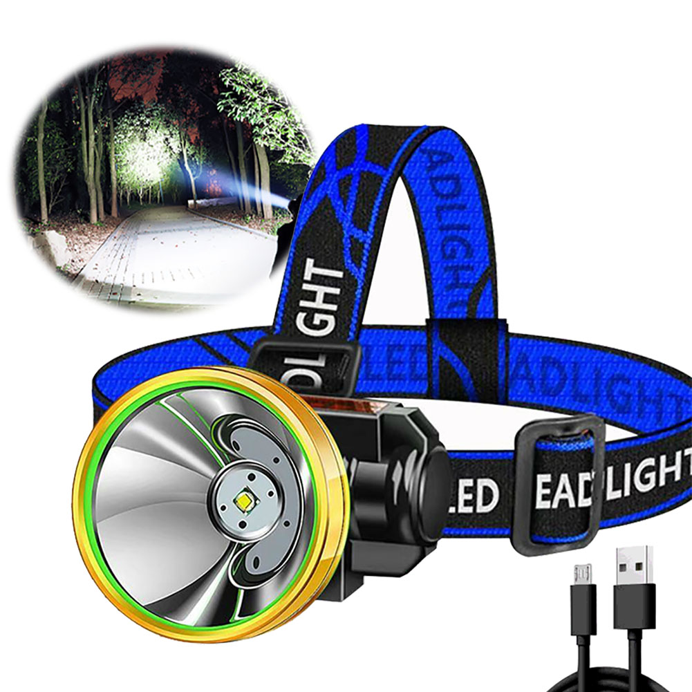 Portable Led Headlamp Rechargeable Waterproof Super Bright Head-mounted  Flashlight Torch For Fishing Hiking Camping