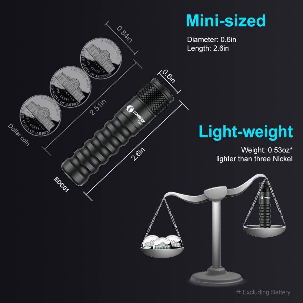 Lumintop EDC01 XP-G3 120 Lumens Mini EDC Flashlight 3 Modes LED Lamp Waterproof Keychain Light AA Battery Pocket Portable Torch. 