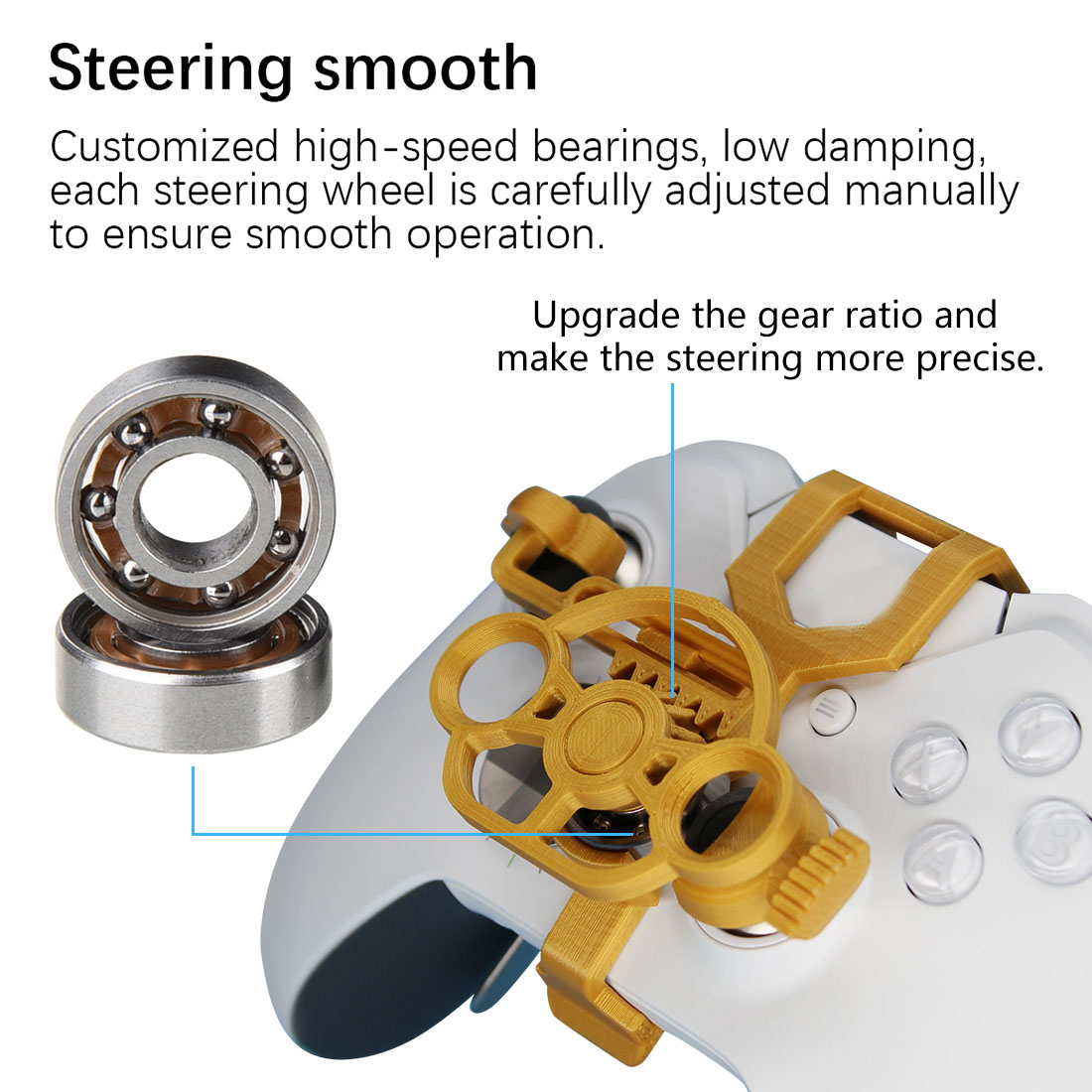 Gaming Racing Wheel Mini Steering Game Controller for S Elite 3D Printed Accessories. 