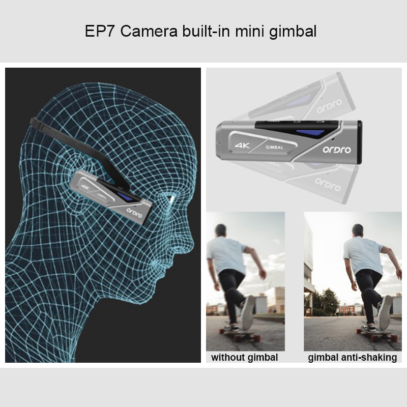 Ordro EP7 Video Camera Camcorder 4K YouTube Vlogging Cameras FPV WiFi Wearable, Built-in Gimbal Stabilization, for Blogger. 