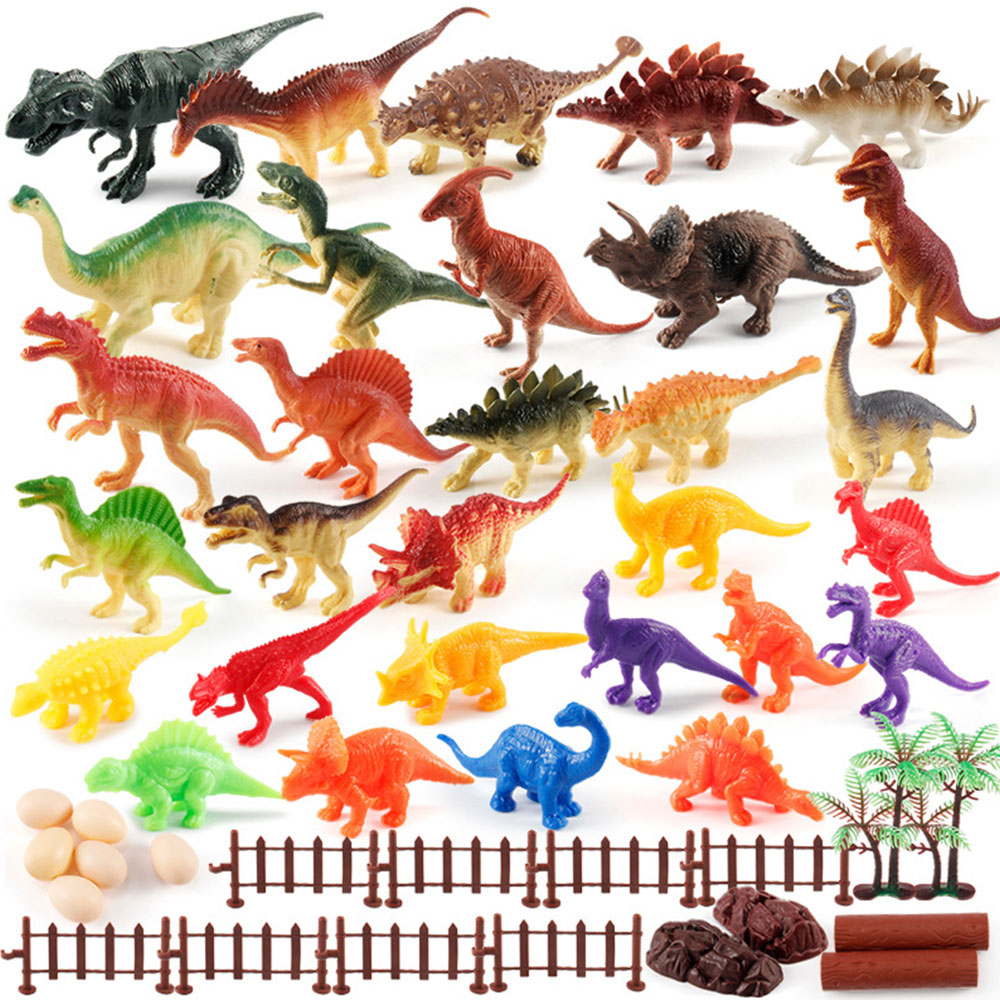 Safe and Harmless Dinosaur Model Large Plastic Dinosaur Toy Set Children's Toys to Send Storage Box. 