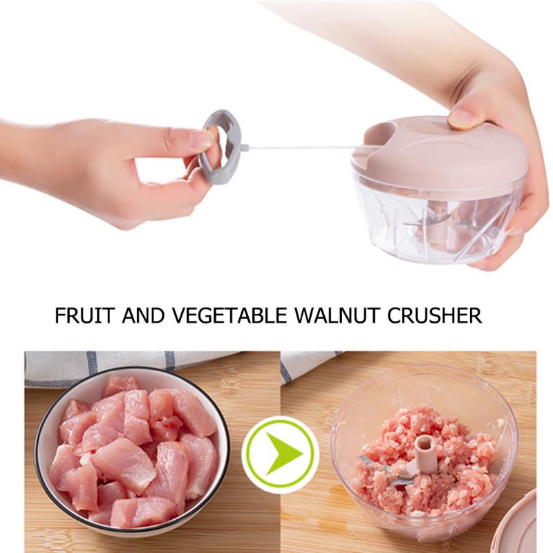 Manual Fruit Vegetable Chopper Hand Pull String Food Cutter Onion Nuts Meat Grinder Mincer Blender Shredder Mixer Kitchen Tool. 