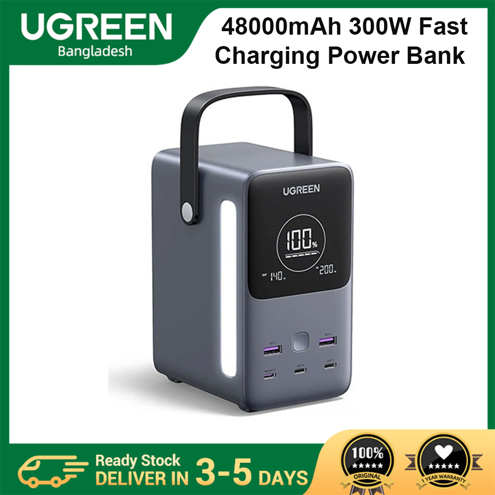 Ugreen PB770 (25286) 48000mAh 300W Fast Charging Power Bank - Ugreen 48000mAh 300W Fast Charging Power Bank - Flame Retardant Material - Smart Digital Display - Multiple Use Case - Warranty: 1-Year Brand Warranty