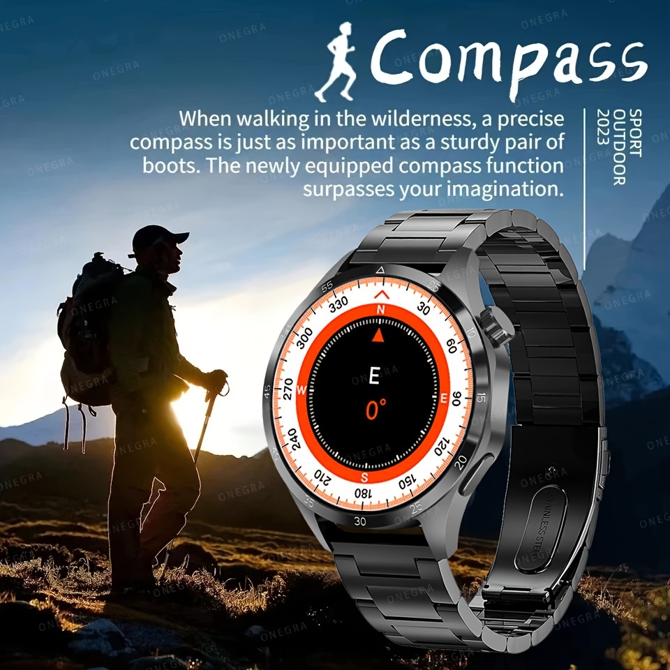 Valentine's Essential: ONEGRA GT4 Pro Smartwatch - Waterproof, Wireless Charging, HD Call & Fitness Tracker for the Active Man. 