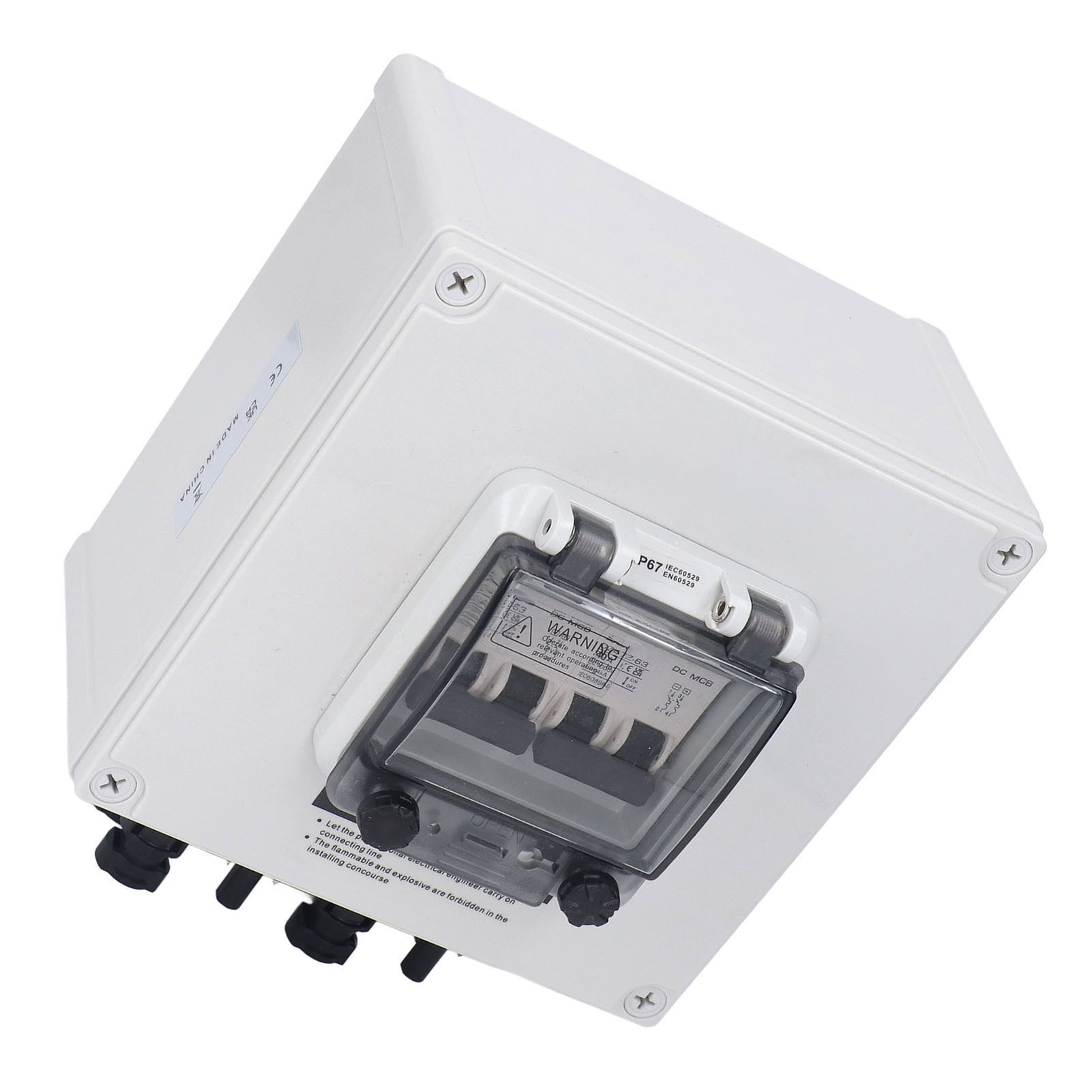 Solar Combiner Box DC1000V IP67 Transparent Panel Photovoltaic Combiner Box for RV. 