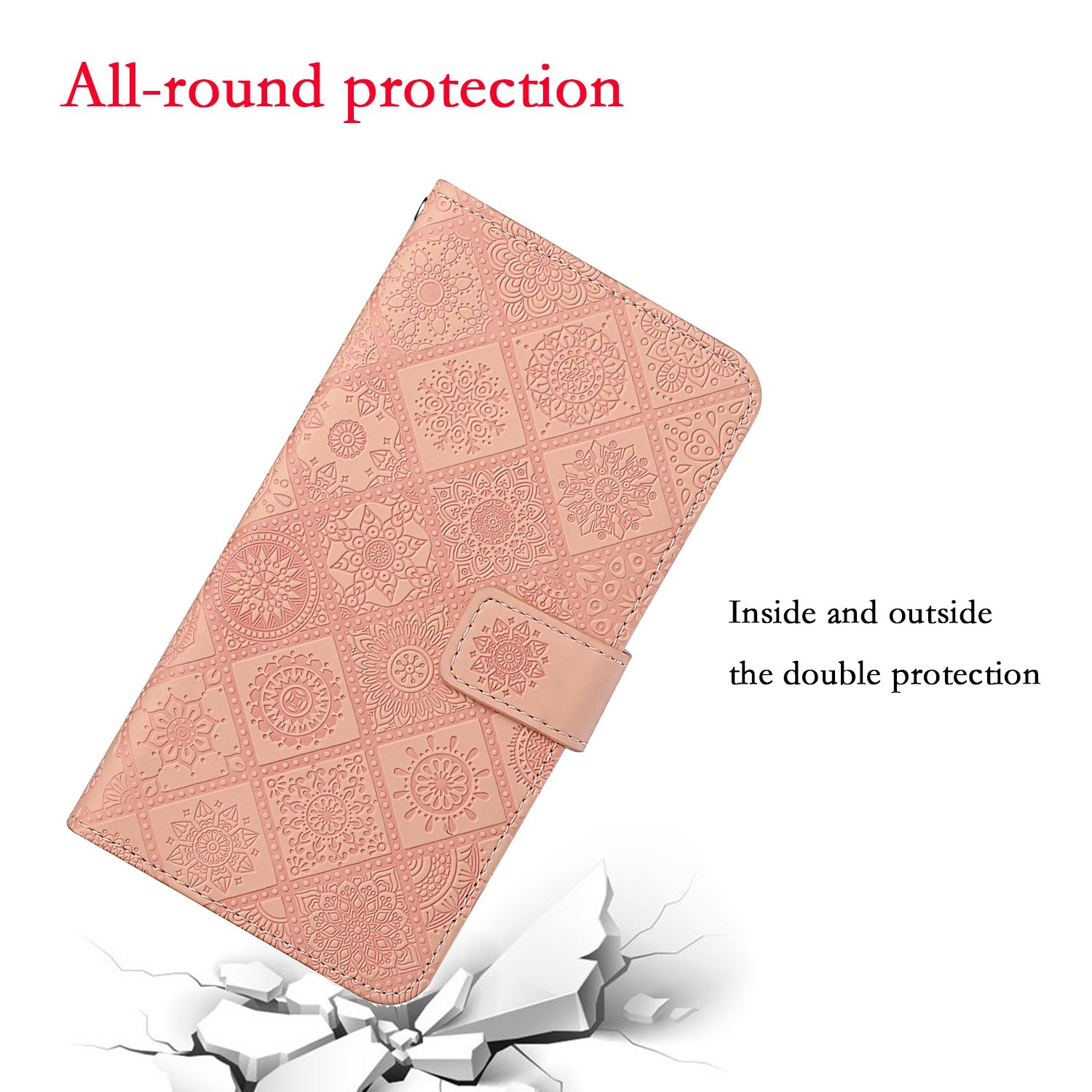（COD)Ethnic Style Embossed Pattern Leather Phone Case For iPhone 15 Pro Max/iPhone 15 Pro/iPhone 15/iPhone 15 Plus. 