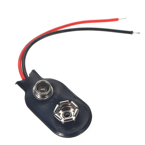 2Pcs- 9V Battery Connector BLACK Color DC 9V Battery Clip Connector Leads Socket 6F22 Battery Holder Snap Cables 9 Volt For Arduino Electronics Projects Power Supply. 