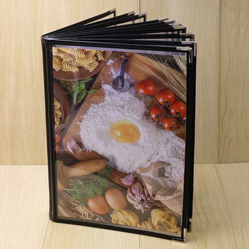 2 Pcs Transparent Restaurant Menu Covers for A4 Size Book Style Cafe Bar 10 Pages 20 View & 8 Pages 16 View Exquisite Product. 