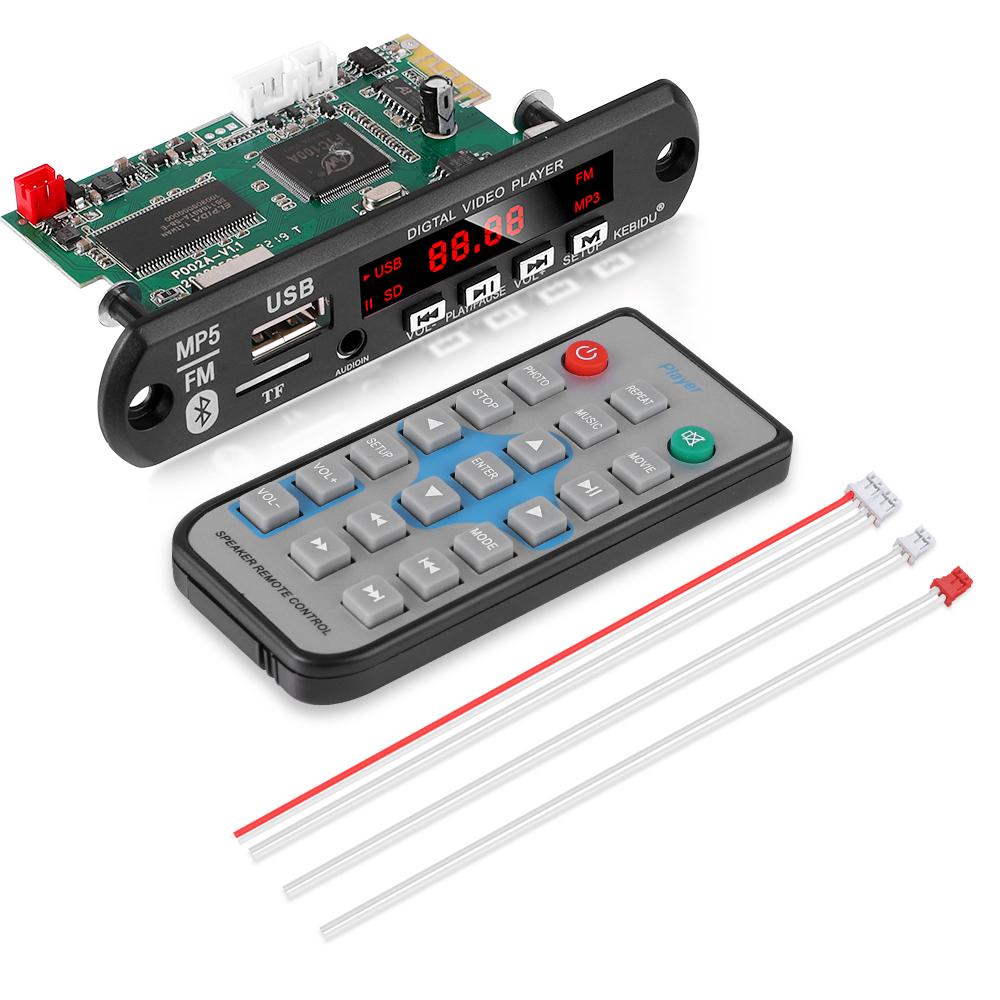 Car MP4 & MP5 Players - MP5 Player Bluetooth Decoder Board USB TF MP3 WAV Lossless Decoding Diy Car Kit Video Audio output FM Radio Module