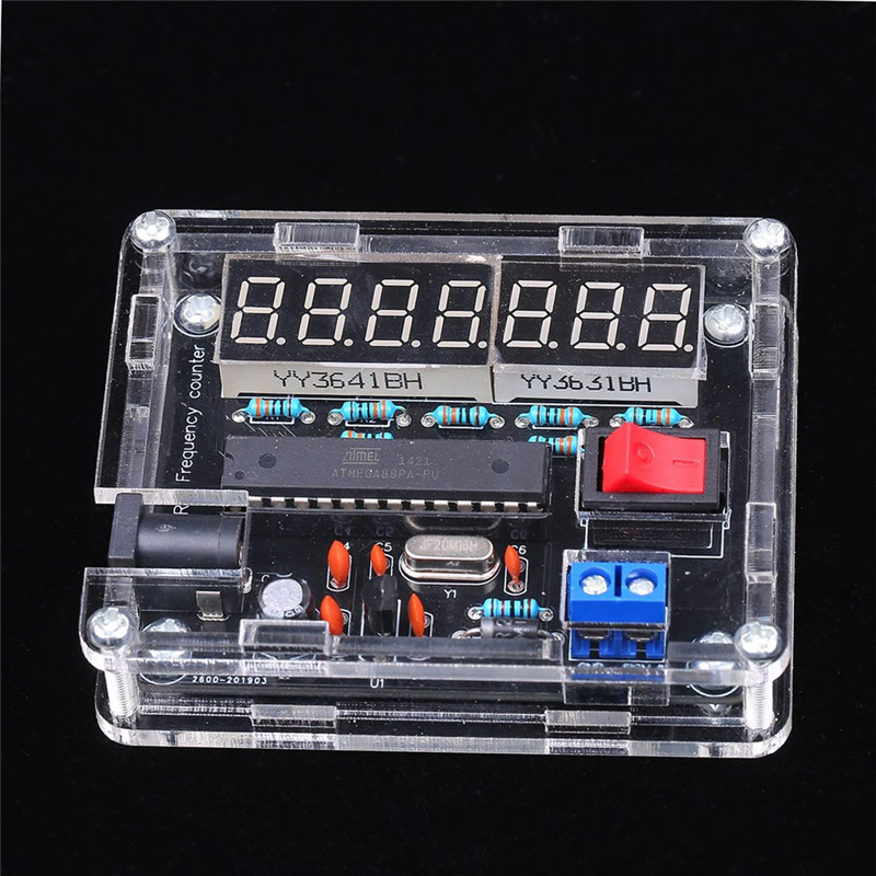 Frequency Meter,10MHz Frequency Meter DIY Kit Frequency Counter AVR Frequency with Shell Counter 0.000 001Hz Resolution Easy Install. 