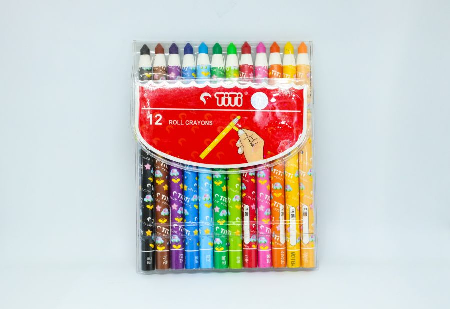 Titi Roll Crayons, 12 Colors. 