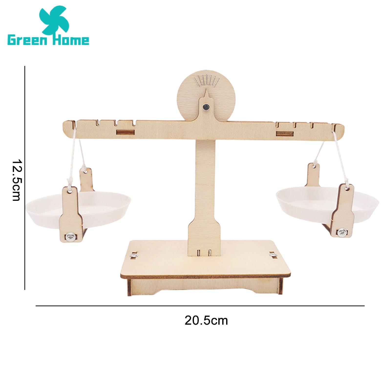 Green Home DIY Balance Scale Creative Thinking Self-assemble DIY Building Balance Scale Model. 
