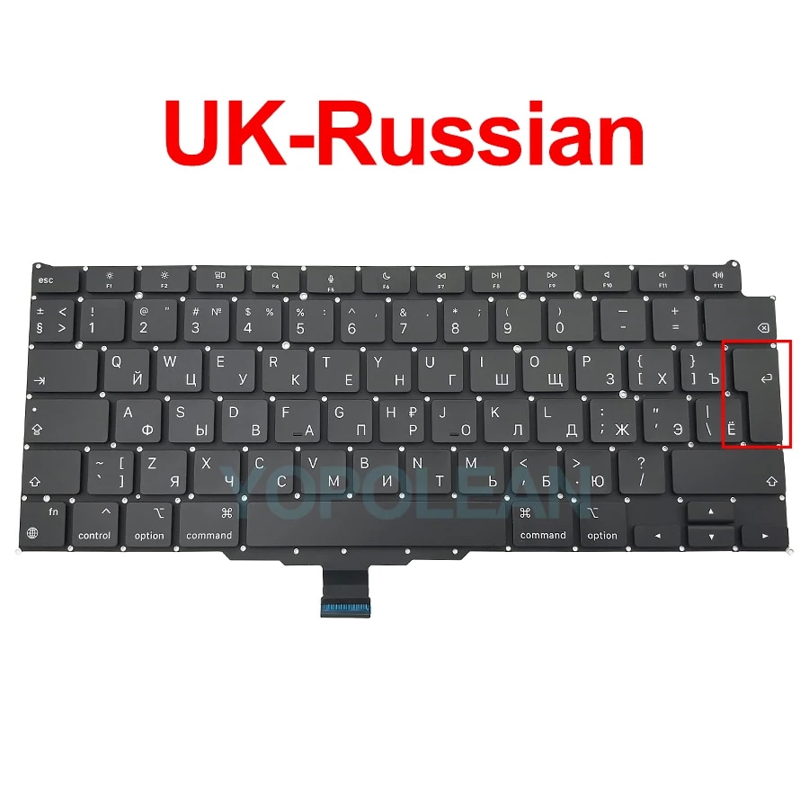New Laptop A2337 Keyboard For Macbook Air 13 M1 A2337 Keyboard Replacement US UK FR SP IT DE RU AE Layout 2020 Year. 