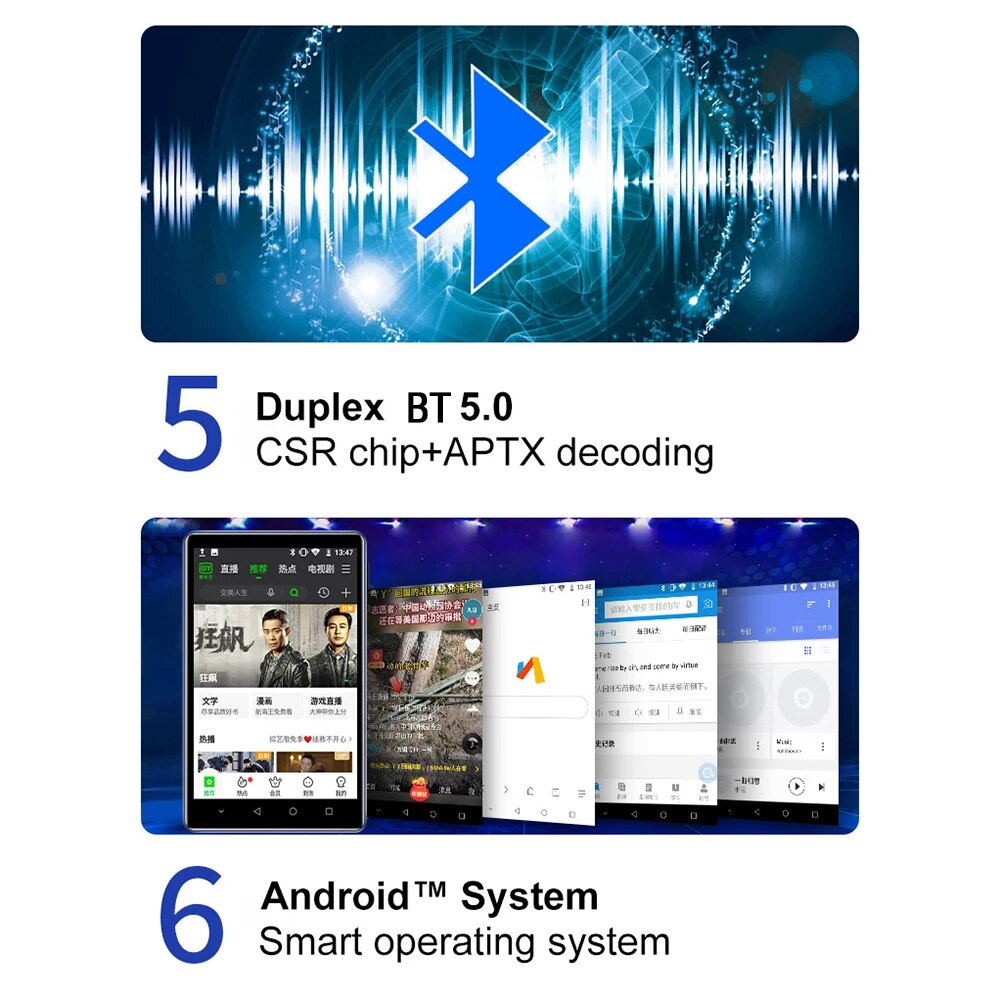 Internet WiFi MP4 Video Player International Android 8.1 MP3 Music Player Bluetooth Walkman Spotify Player/Pandora/Tidal/Deezer. 