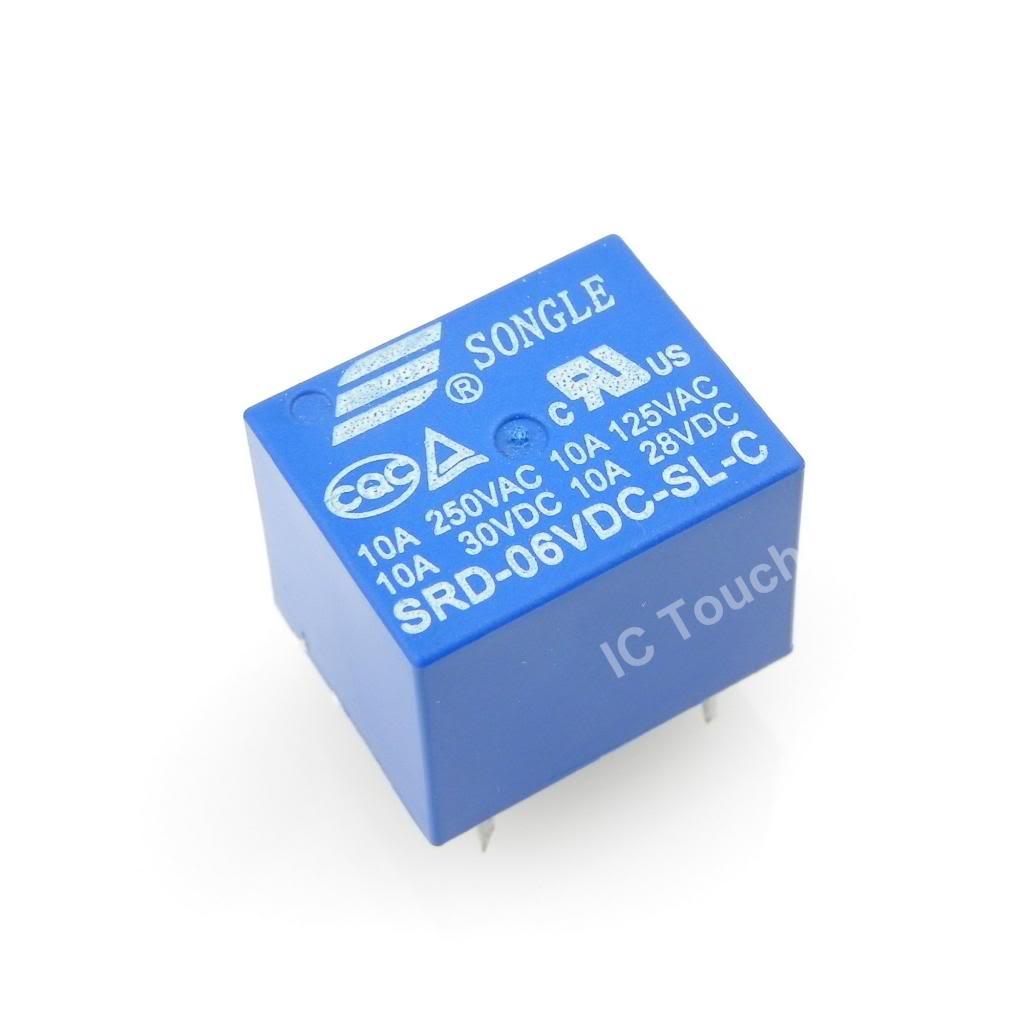 Mini 5V DC Power Relay SRD-5VDC-SL-C 5 Pin. 