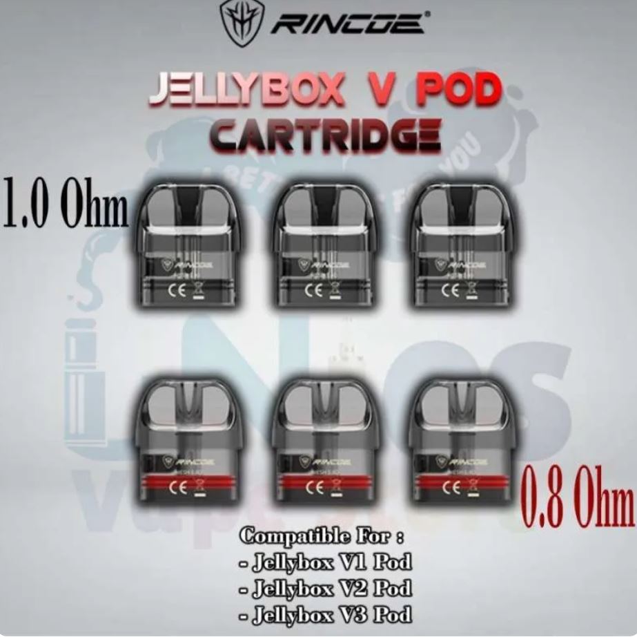 JELLYBOX V2 And V3  POD CARTRIDGE 0.8 MESH COIL / 1.0 MESH COIL. 