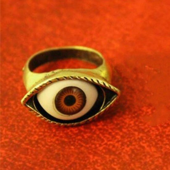 Classic Vintage Turkey Evil Eye Finger Ring Eyeball Punk Goth Jewellery Halloween Gift Fashion Ring for Women Wholesale. 