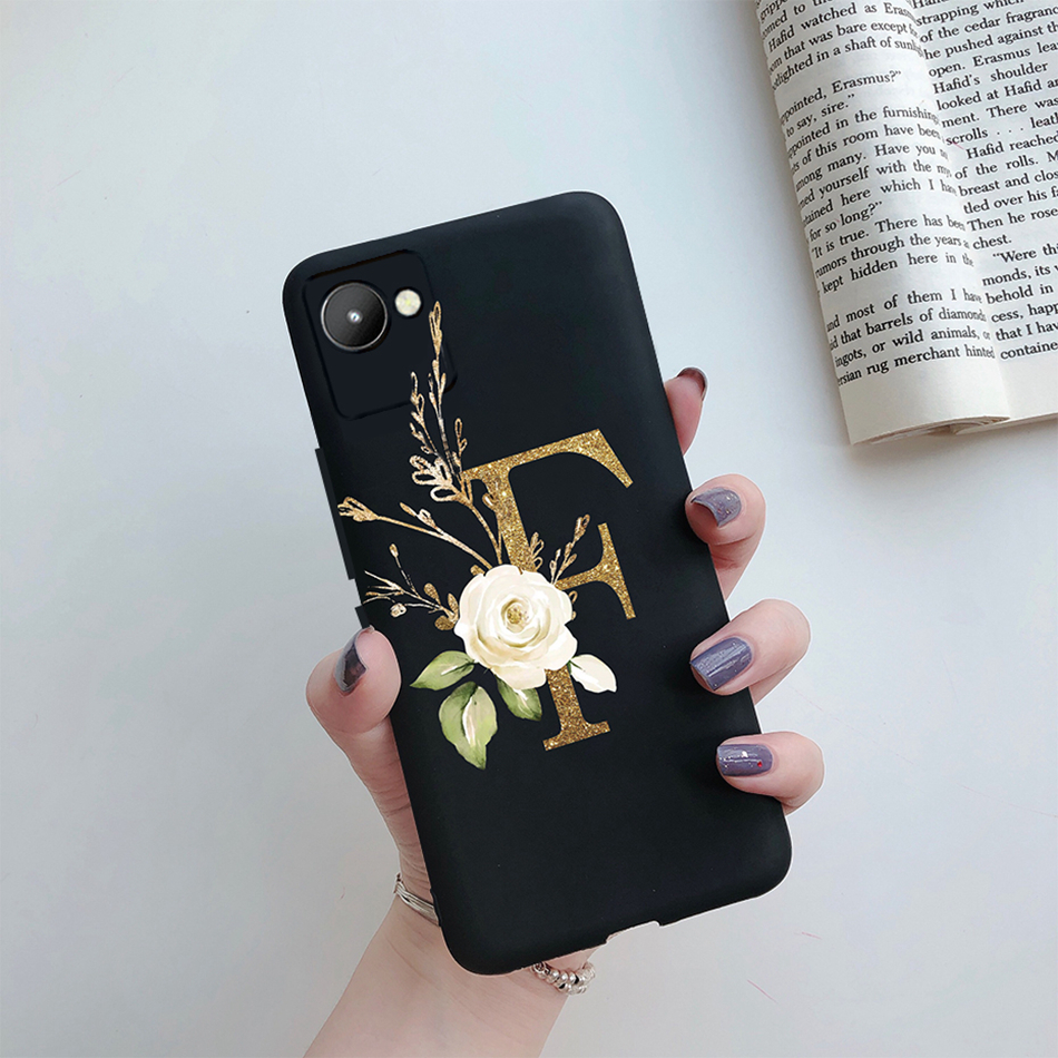 Flower Alphabet Letters Silicone Shockproof Coque For Realme C30 Realmi C 30 30C Case Protect Funda On Realmec30 4G RMX3581 6.6. 