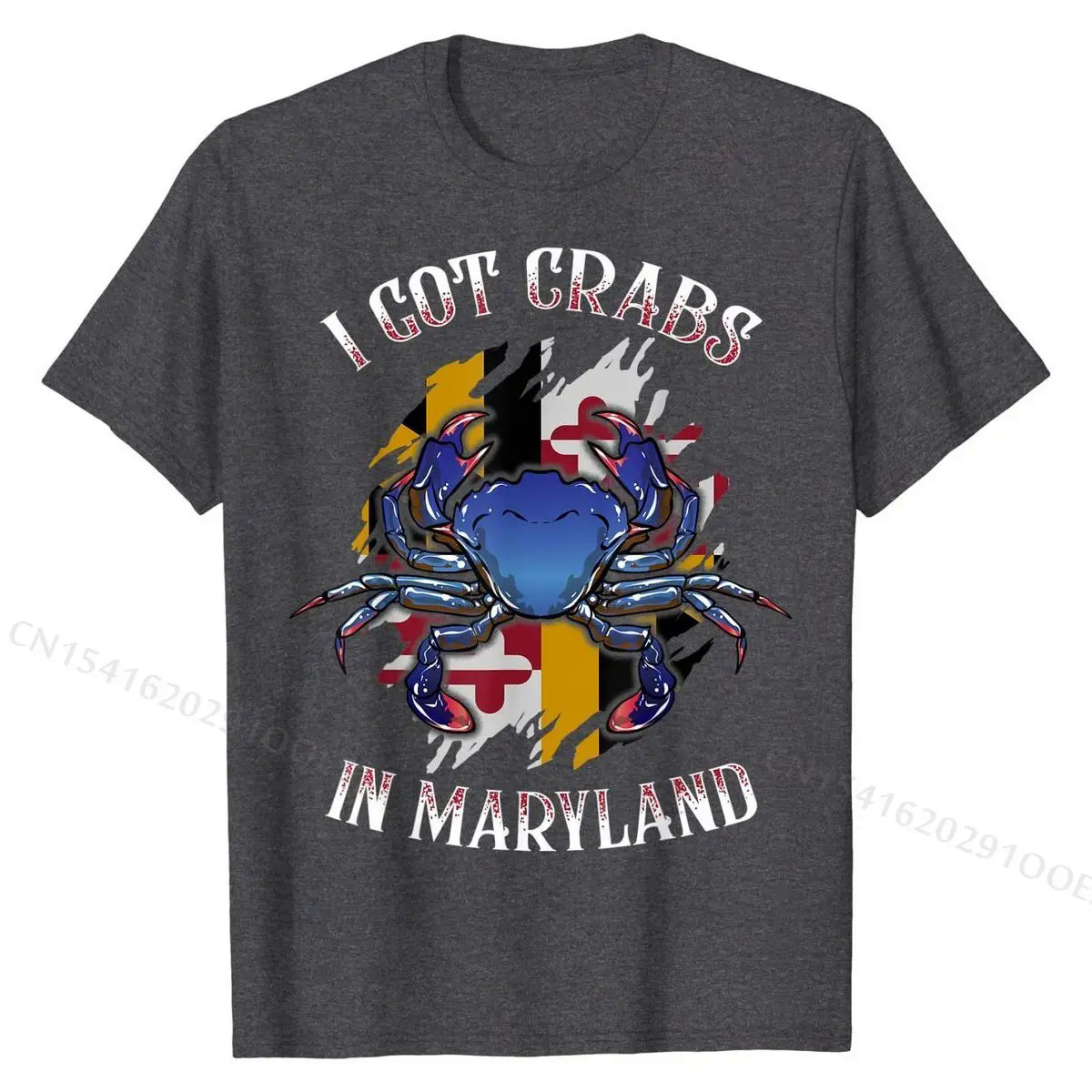 I Got Crabs In Maryland Day Blue Crab T-Shirt Cotton Casual Tops Shirts Slim Fit Men T Shirt. 